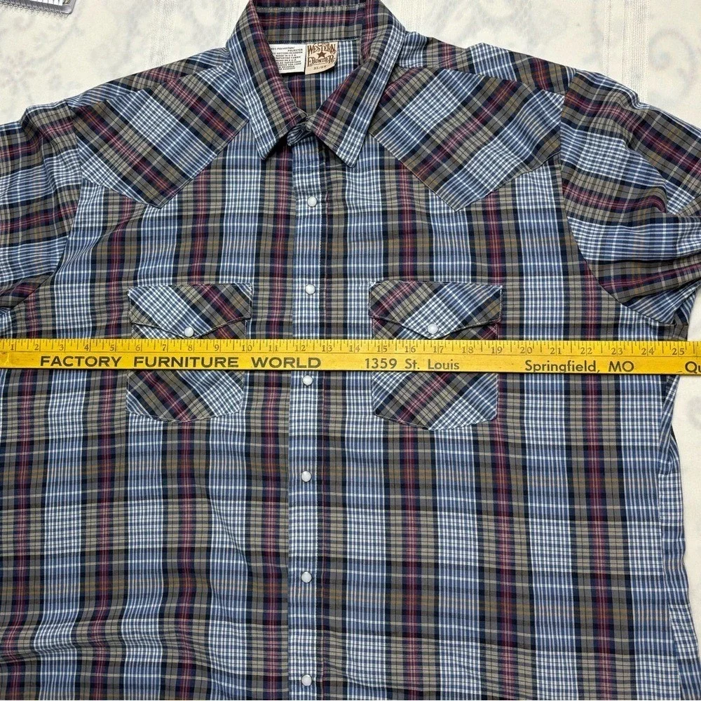 Vintage‎ MensXL Western Frontier short sleeve Pearl snap cowboy shirt